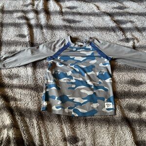 OshKosh B'gosh Gray and Blue Camo Kids Rashguard